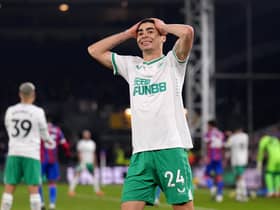 Newcastle United's Miguel Almiron reacts after a missed chance at Selhurst Park.