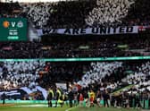 Newcastle United fans at Wembley for the Carabao Cup final.