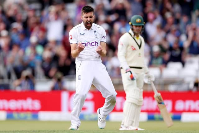 After picking up five wickets in one Ashes session, Wood is the golden boy of English cricket this week. Photo by Richard Heathcote/Getty Images