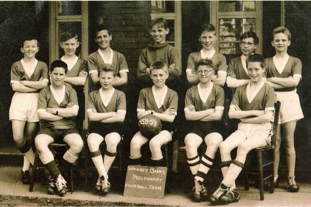 Graham Leslie (back, third right) in his school football team at Whinney Banks School