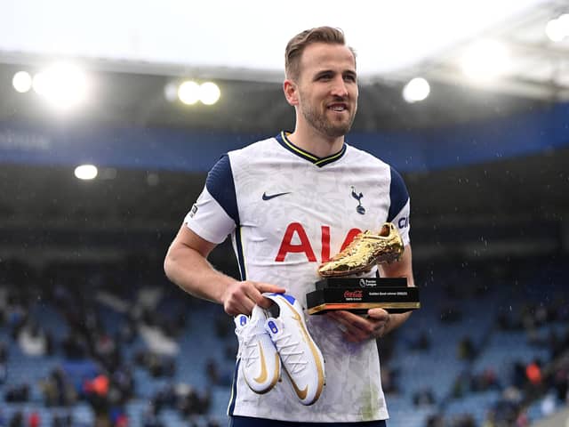 Harry Kane was the Premier League top goalscorer for the 2020/21 season, scoring 23 goals. (Photo by Laurence Griffiths/Getty Images)