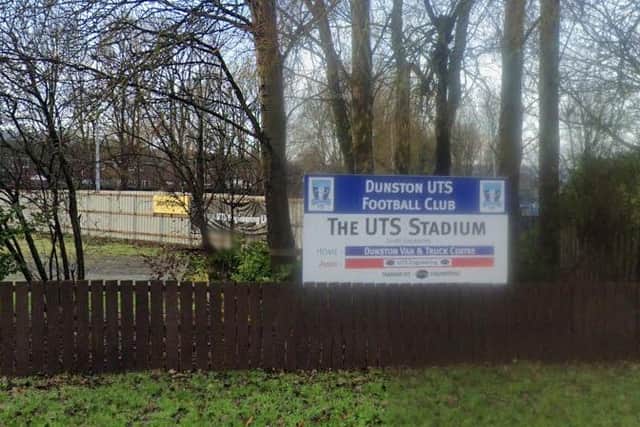 Dunston UTS v Gateshead pre season football match cancelled in chaos as hearse and car invade pitch.