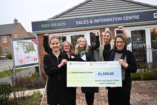 Tynedale Hospice at Home receive £1,500 donation from Barratt Homes North East