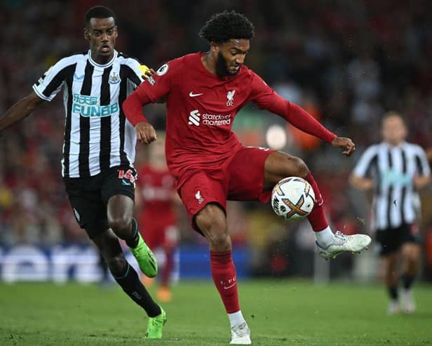 Liverpool defender Joe Gomez is reportedly a target for Newcastle United this summer. (Photo by PAUL ELLIS/AFP via Getty Images)
