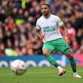Newcastle United player Callum Wilson in action during the Premier League match between Manchester United and Newcastle United at Old Trafford on October 15, 2022 in Manchester, England. (Photo by Stu Forster/Getty Images)