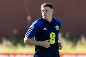 Elliot Anderson during a Scotland training session earlier on Tuesday.