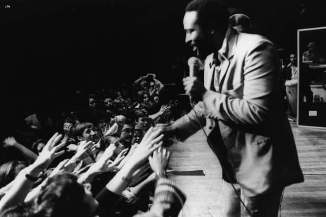 Marvin Gaye in concert at the Royal Albert Hall in London in 1976 (Picture: Evening Standard/Getty Images)