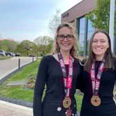 Bellway Group colleagues Amber Britton-Dyer (left) and Ashleigh Nithsdale completed a hat-trick of running challenges to raise money for Cancer Research UK.