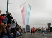 The Red Arrows have been confirmed to make a return to the Great North Run in 2023. The RAF team did not perform last year following the death of Queen Elizabeth II. (Photo by Ian Forsyth/Getty Images)