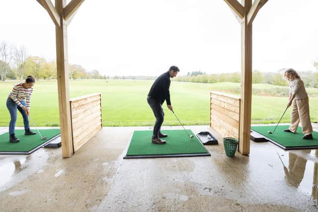 The driving range and 18-hole course await lovers of golf and Warner hospitality