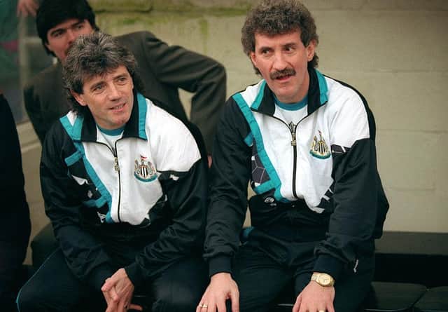 <p>Newcastle United manager Kevin Keegan and assistant Terry McDermott in the dugout on February 8, 1992.</p>