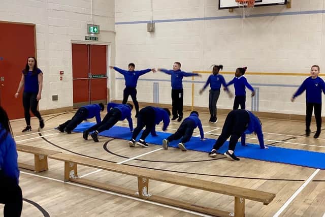 Heptathlete Lucy Turner visits St Catherine's Catholic Primary School