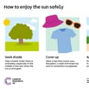 Tips from Cancer Research UK on how to enjoy the sun safely