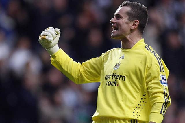 Shay Given in action for Newcastle United in 2008 (Photo credit should read PAUL ELLIS/AFP via Getty Images)