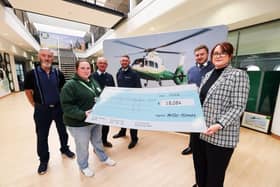 Member of GNASS receive a substantial cheque from Miller Homes Teesside.