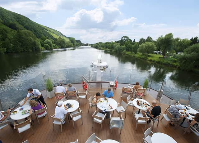 Dining on the Aquavit terrace provides a stunning setting. Image: Viking