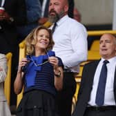 Newcastle United chief executive officer Darren Eales, right, with co-owners Mehrdad Ghodoussi and Amanda Staveley at Molineux in August.