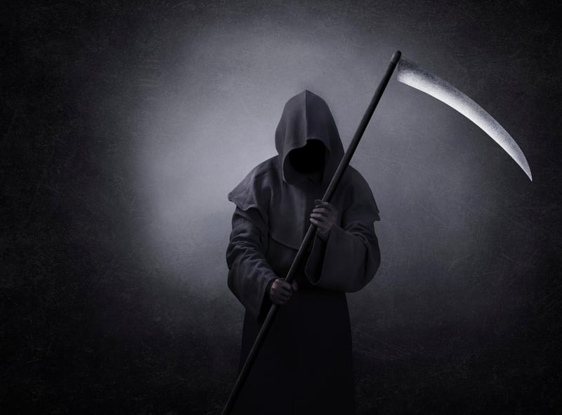 You could pull this one off with a big, black, hooded dressing gown and a (plastic) scythe.