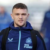 Kieran Trippier of Newcastle United arrives at the stadium prior to the Premier League match between Newcastle United and Brentford FC at St. James Park on October 08, 2022 in Newcastle upon Tyne, England. (Photo by Ian MacNicol/Getty Images)