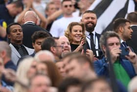 Newcastle United co-owner Amanda Staveley and director Majed al Sorour during the Premier League match between Newcastle United and Nottingham Forest at St. James Park on August 06, 2022 in Newcastle upon Tyne, England. (Photo by Stu Forster/Getty Images)