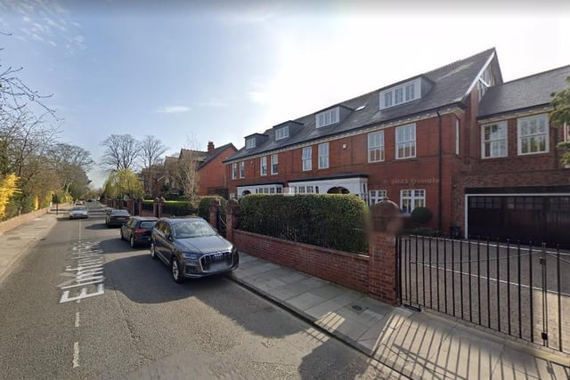 The average price of a property on Gosforth's Elmfield Road is £813,857.
