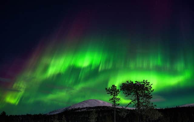 Aurora borealis is also known as Northern Lights. (Photo by Irene Stachon / Lehtikuva / AFP) (Photo by IRENE STACHON/Lehtikuva/AFP via Getty Images)