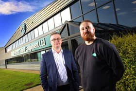Oliver McGuire, IT Manager at PCE (right) and Advantex’s Technical Director, Dave Sample