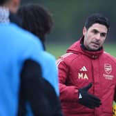 Arsenal manager Mikel Arteta during a training session at London Colney - pic: Stuart MacFarlane/Arsenal FC via Getty Images