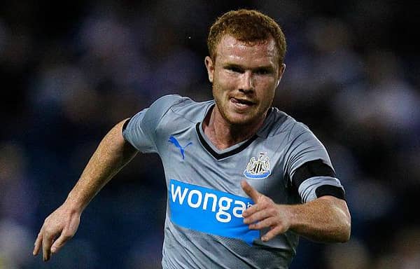 Adam Campbell in action for Newcastle United.