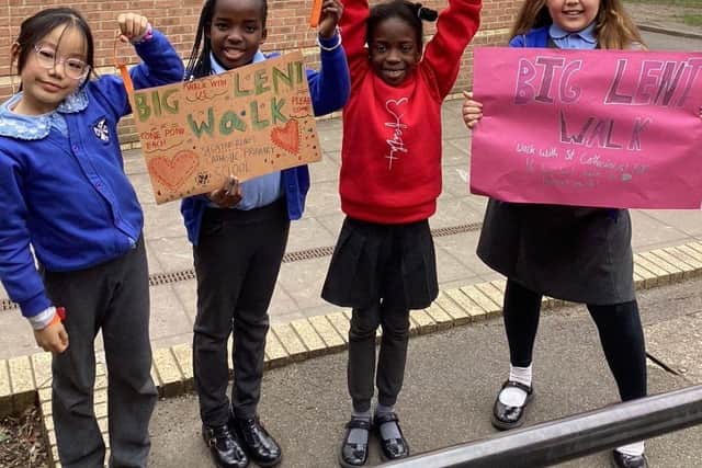 Children on their Lenten Walk.