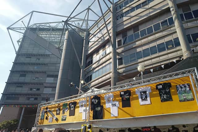 Merch on sale at Sam Fender's first night at St James Park.