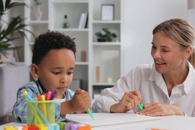 Young child drawing