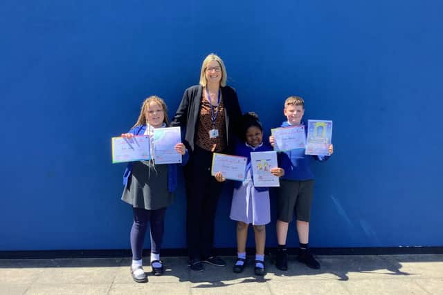 Prize winners at St Catherine's Catholic Primary School