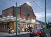 Artist’s impression produced by Space Architects of the exterior of The Grand cinema, which is being recreated in Beamish Museum's 1950s Town.