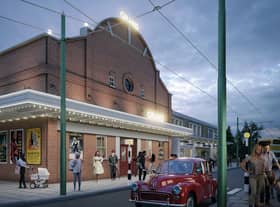 Artist’s impression produced by Space Architects of the exterior of The Grand cinema, which is being recreated in Beamish Museum's 1950s Town.