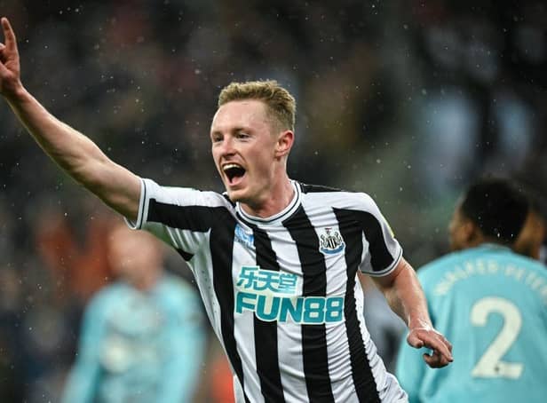 Newcastle United's Sean Longstaff celebrates after scoring his second Carabao Cup goal against Southampton last month.