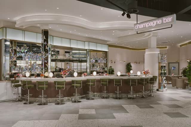 The champagne bar offers a variety of cocktails.