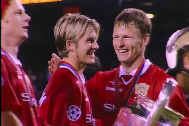 Archive footage of David Beckham in the Netflix series Beckham. Picture: Netflix