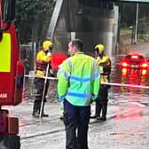 Emergency Services attending dangerous flood in Amersham