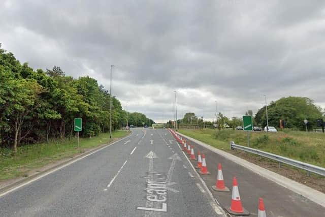 Leam Lane on the approach to the Mill Lane roundabout.