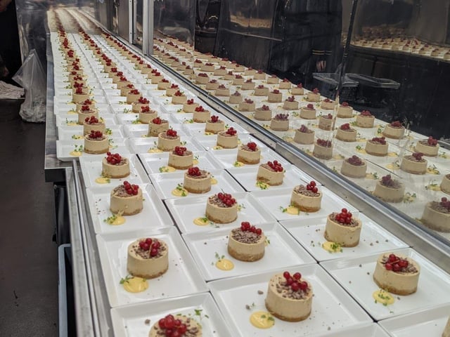 Just desserts ... a line of puddings ready for serving aboard the Northern Belle
