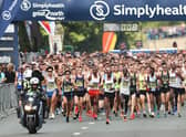 Mo Farah is seen during the Elite Men's Race during the 2018 Great North Run in Newcastle upon Tyne, England