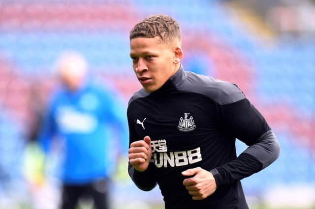Newcastle United striker Dwight Gayle (Photo by PETER POWELL/POOL/AFP via Getty Images)