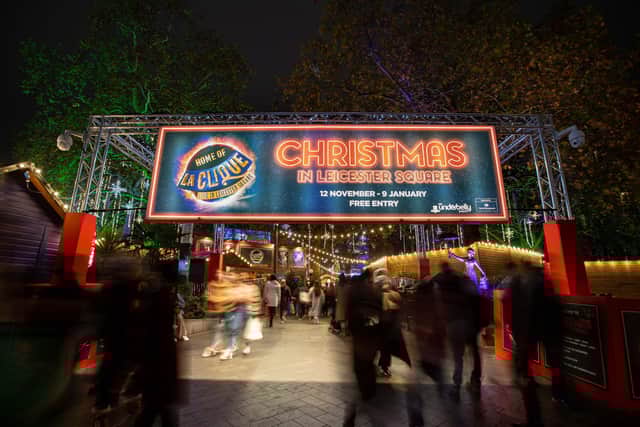 The Christmas market among the bright lights of Leicester Square. Image: Pasco Photography