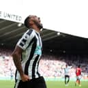 Callum Wilson of Newcastle United celebrates scoring their side's second goal during the Premier League match between Newcastle United and Nottingham Forest at St. James Park on August 06, 2022 in Newcastle upon Tyne, England. (Photo by Jan Kruger/Getty Images)