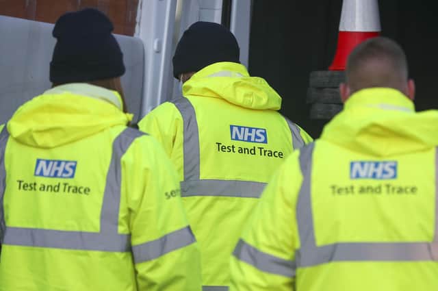 NHS Test and Trace staff set up at the Liverpool Tennis Centre in Wavertree, ahead of the start of mass Covid-19 testing in Liverpool.