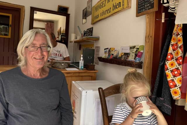 Michael Gray pictured in France with his granddaughter