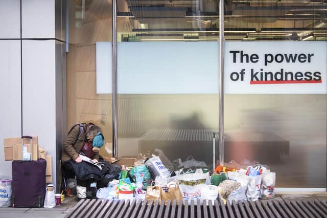 File photo dated 25/01/21 of a homeless person on the street, as more than 25,000 households were homeless in Scotland last Christmas as figures included nearly 14,000 children without a permanent home.