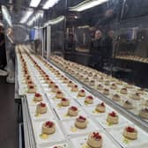 Just desserts ... a line of puddings ready to served to passengers
