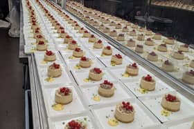 Just desserts ... a line of puddings ready to served to passengers